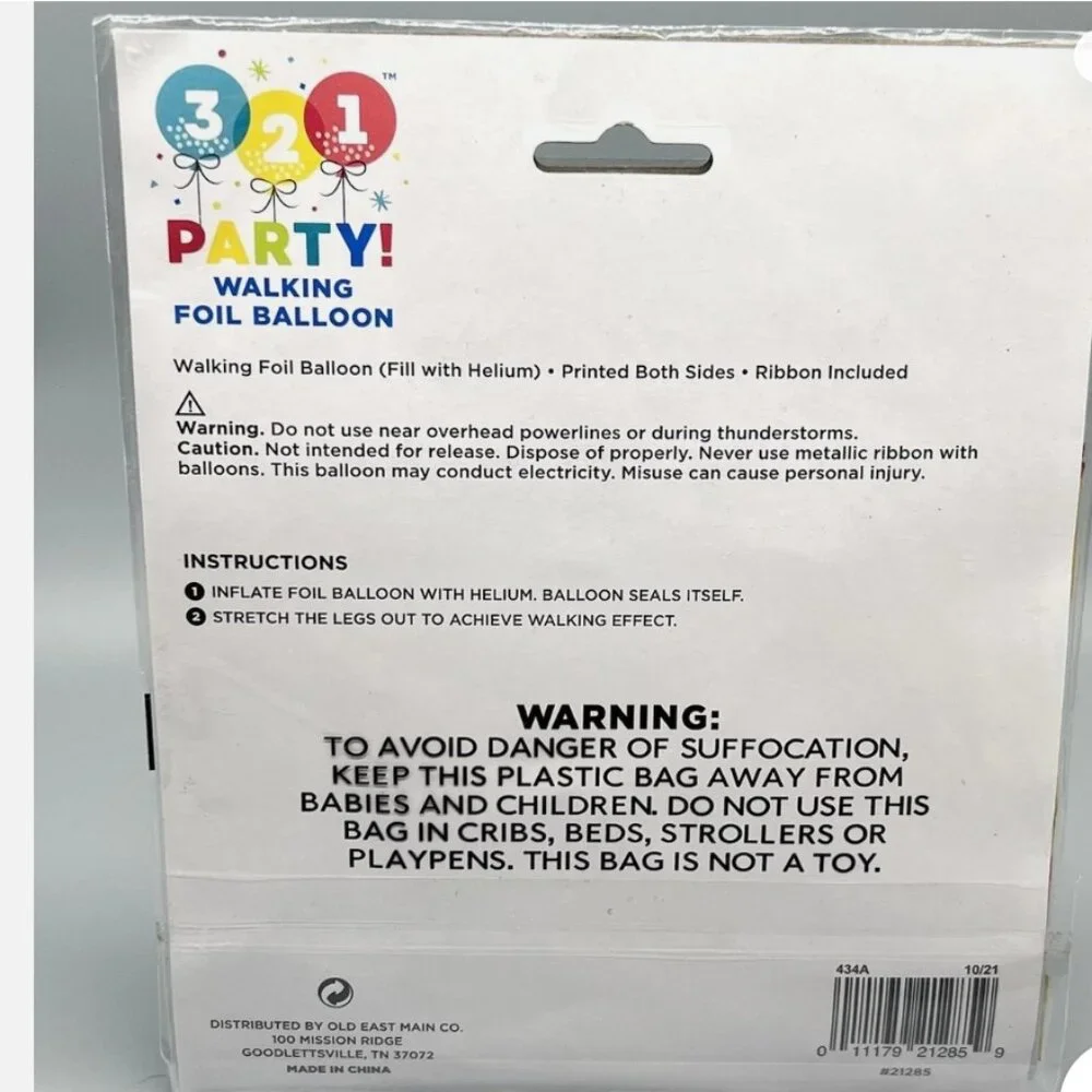 3-2-1PARTY WALKING LLAMA FOIL MYLAR HELIUM BALLON 29''H- with RIBBON PARTY DECOR